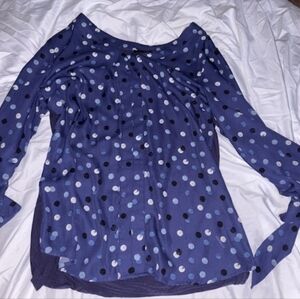 Elegant Blue Polka Dot Women's Blouse